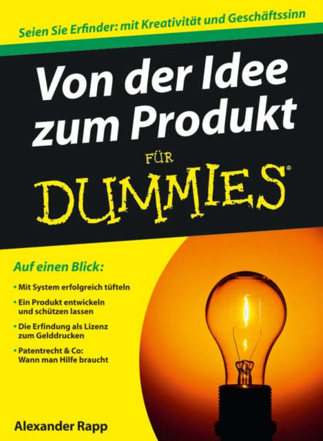 Book cover of: Von der Idee zum Produkt fur Dummies. By: Alexander Rapp