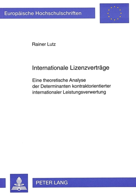 Book cover of: Internationale Lizenzvertraege