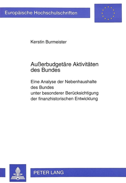 Book cover of: Auerbudgetaere Aktivitaeten des Bundes