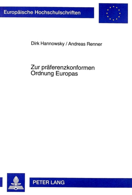 Book cover of: Zur praeferenzkonformen Ordnung Europas