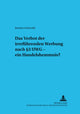 Book cover of: Das Verbot der irrefuehrenden Werbung nach  3 UWG - ein Handelshemmnis?