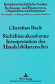 Book cover of: Richtlinienkonforme Interpretation des Handelsbilanzrechts. By: Christian Back