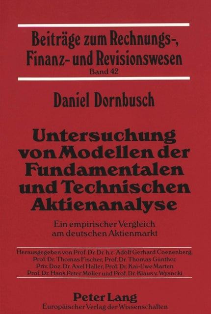 Book cover of: Untersuchung von Modellen der Fundamentalen und Technischen Aktienanalyse. By: Daniel Dornbusch