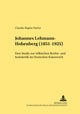 Book cover of: Johannes Lehmann-Hohenberg (1851-1925). By: Claudia-Regine Nerius
