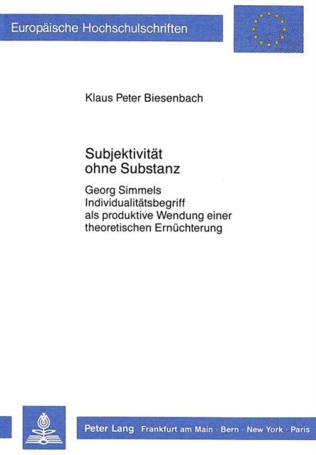 Book cover of: Subjektivitaet ohne Substanz
