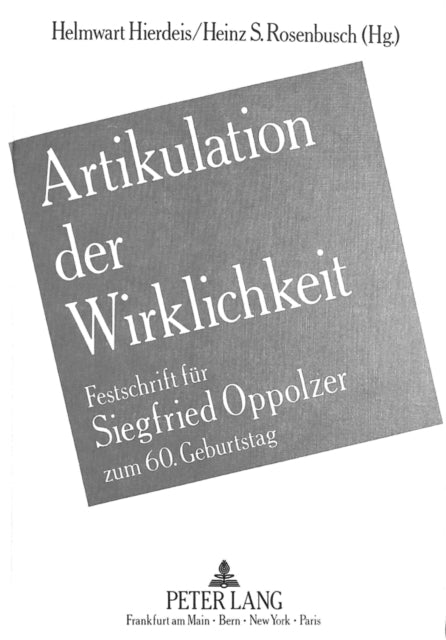 Book cover of: Artikulation der Wirklichkeit