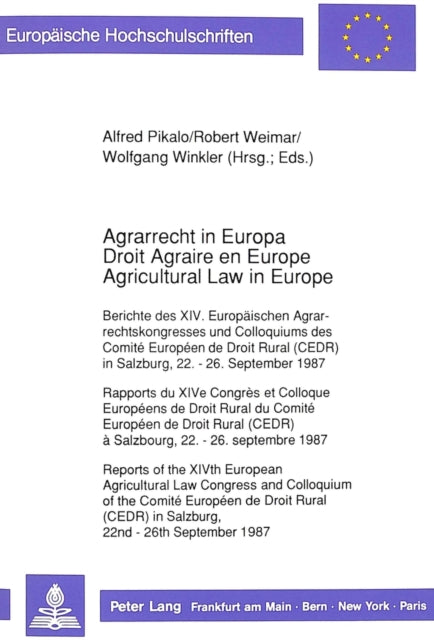 Book cover of: Agrarrecht in Europa / Droit Agraire en Europe / Agricultural Law in Europe