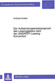 Book cover of: Der Aufwendungsersatzanspruch des Leasinggebers nach der UNIDROIT-Leasing-Konvention