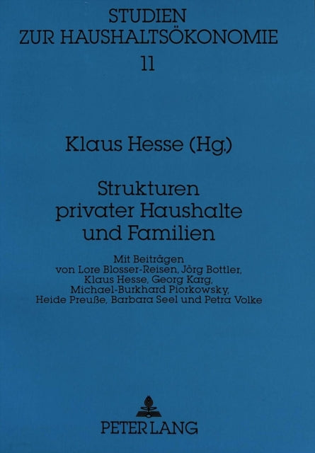 Book cover of: Strukturen privater Haushalte und Familien