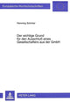Book cover of: Der wichtige Grund fuer den Ausschlu eines Gesellschafters aus der GmbH