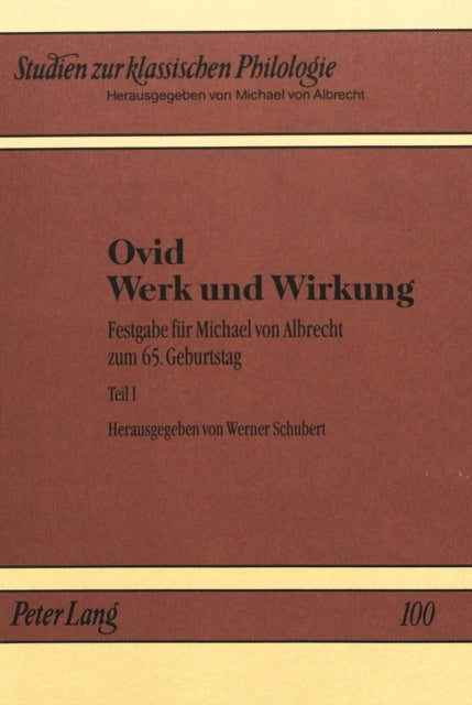 Book cover of: Ovid - Werk Und Wirkung. By: Werner Schubert