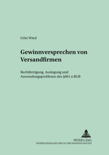 Book cover of: Gewinnversprechen Von Versandfirmen. By: Gotz Wied