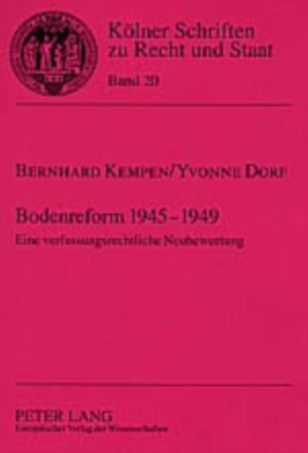 Book cover of: Bodenreform 1945-1949. By: Bernhard Kempen