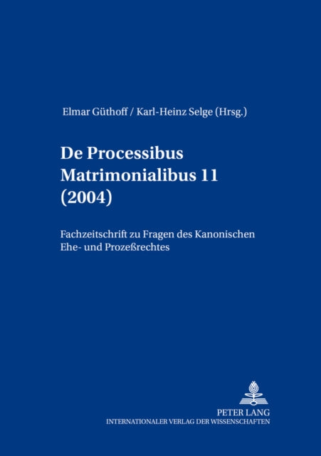 Book cover of: de Processibus Matrimonialibus. By: Elmar Guthoff