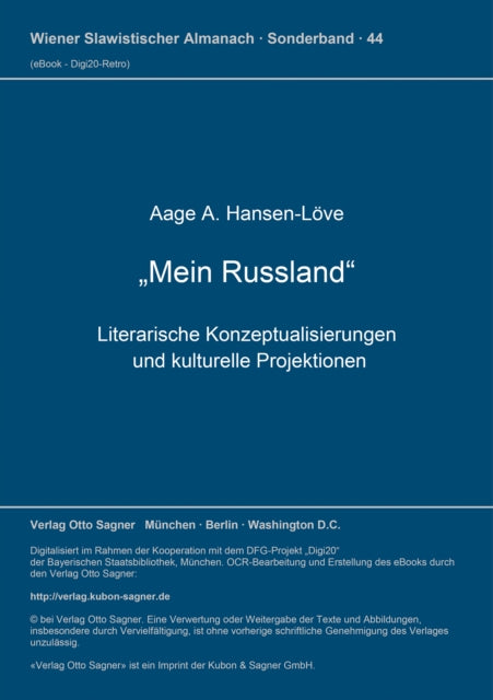 Book cover of: Mein Russland. By: Aage A. Hansen-Löve