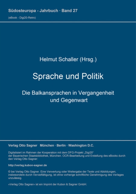 Book cover of: Sprache und Politik. Die Balkansprachen in Vergangenheit und Gegenwart