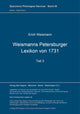 Book cover of: Weismanns Petersburger Lexikon von 1731. By: Erik Weismann
