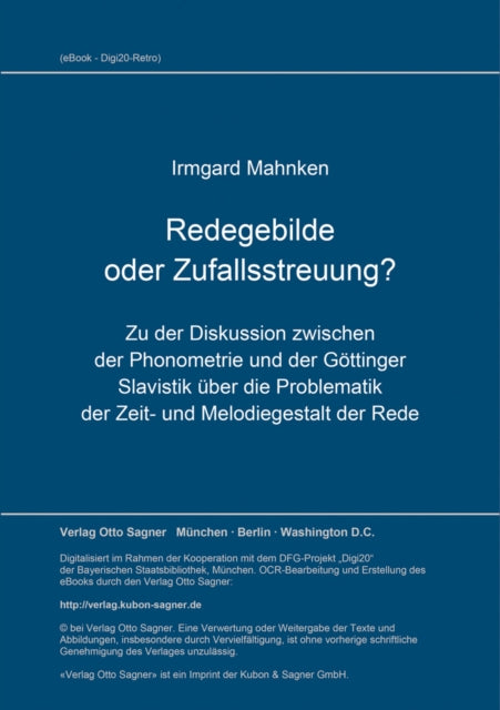 Book cover of: Redegebilde oder Zufallsstreuung?
