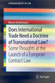 Book cover of: Does International Trade Need a Doctrine of Transnational Law?. By: Maren Heidemann