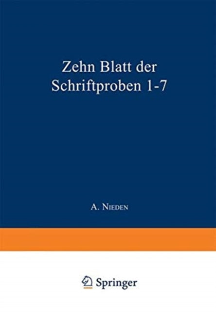Book cover of: Zehn Blatt der Schriftproben 1-7. By: A. Nieden
