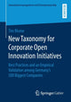 Book cover of: New Taxonomy for Corporate Open Innovation Initiatives. By: Tim Blume