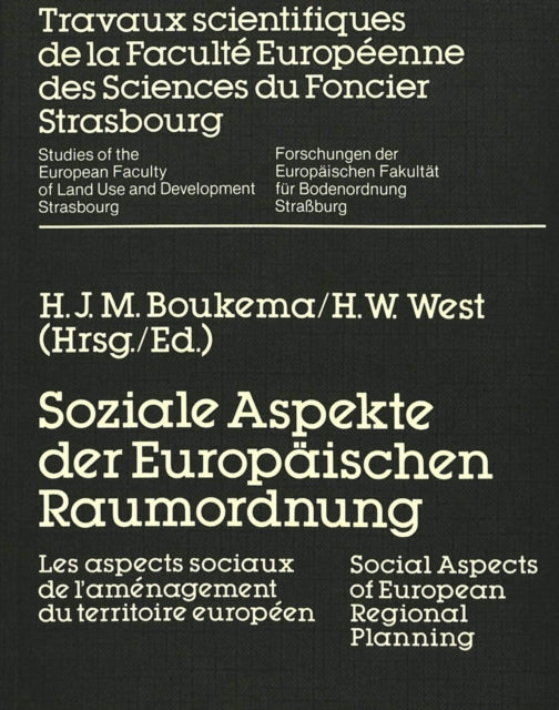 Book cover of: Soziale Aspekte der Europaeischen Raumordnung