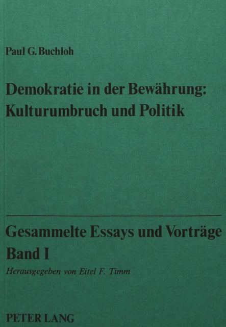 Book cover of: Gesammelte Essays und Vortraege, Band I