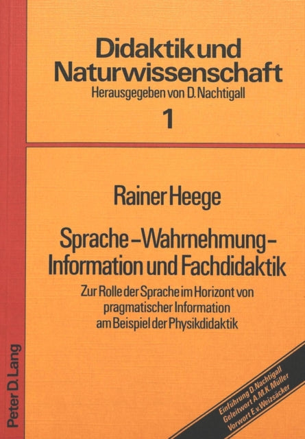 Book cover of: Sprache - Wahrnehmung - Information und Fachdidaktik