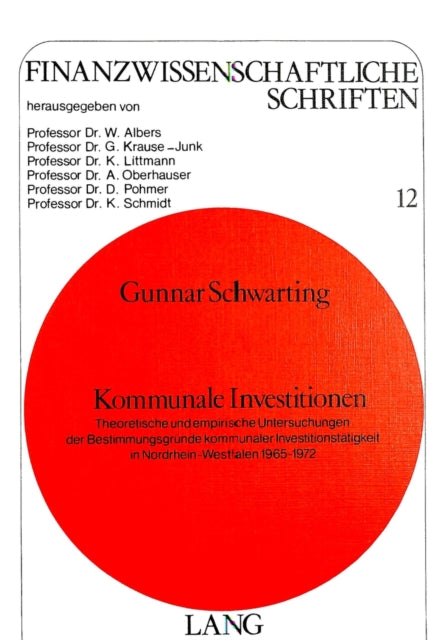 Book cover of: Kommunale Investitionen