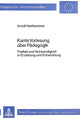 Book cover of: Kants Vorlesung Ueber Paedagogik