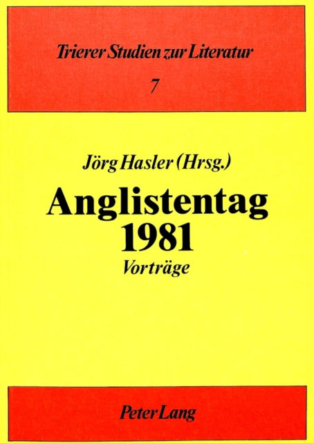 Book cover of: Anglistentag 1981