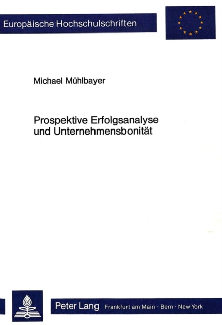 Book cover of: Prospektive Erfolgsanalyse und Unternehmensbonitaet