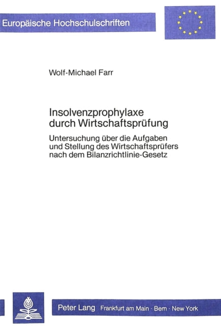 Book cover of: Insolvenzprophylaxe durch Wirtschaftspruefung