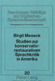 Book cover of: Studien zur konservativ-restaurativen Sprachkritik in Amerika