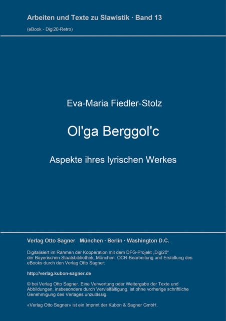 Book cover of: Ol'ga Berggol'c