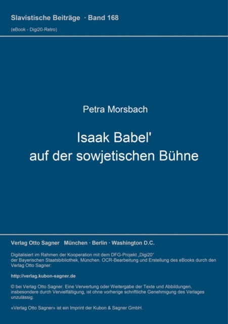 Book cover of: Isaak Babel' auf der sowjetischen Buehne