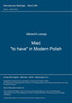 Book cover of: Miec, "to have" in Modern Polish