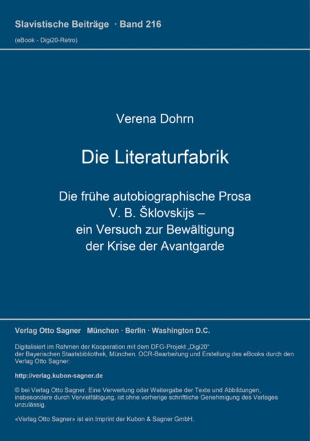 Book cover of: Die Literaturfabrik