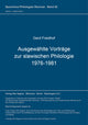 Book cover of: Ausgewaehlte Vortraege zur slawischen Philologie 1976-1981