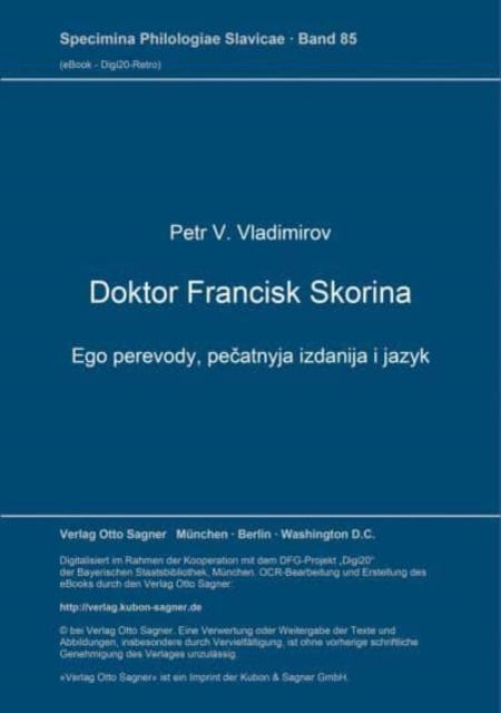 Book cover of: Doktor Francisk Skorina