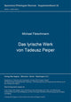 Book cover of: Das lyrische Werk von Tadeusz Peiper