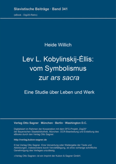 Book cover of: Lev L. Kobylinskij-Ellis: Vom Symbolismus zur ars sacra