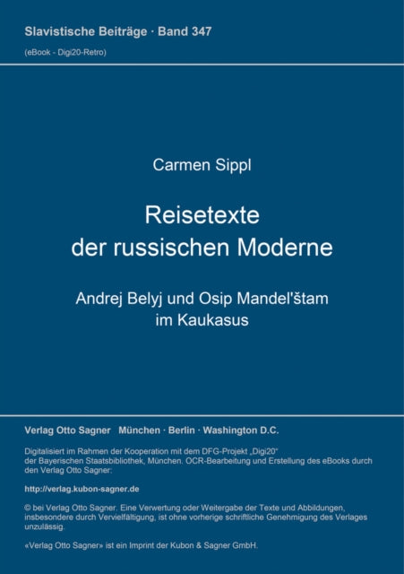 Book cover of: Reisetexte der russischen Moderne