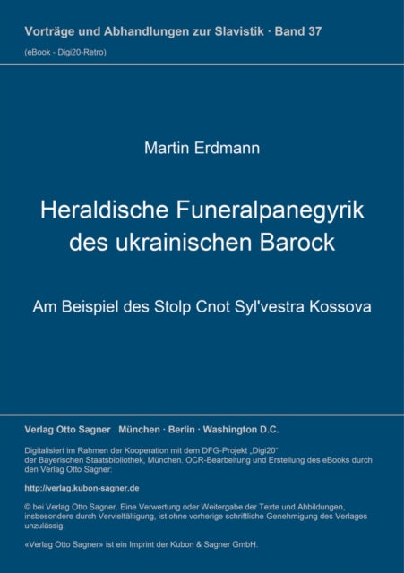 Book cover of: Heraldische Funeralpanegyrik des ukrainischen Barock