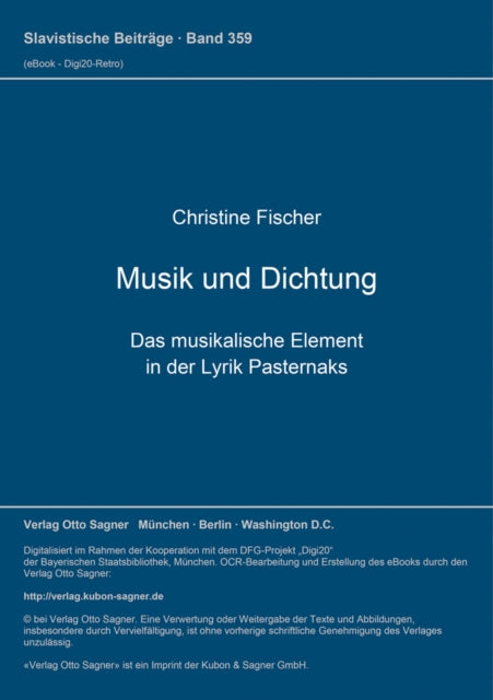 Book cover of: Musik und Dichtung