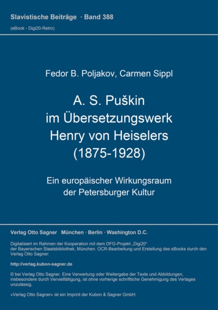 Book cover of: A. S. Puskin im Uebersetzungswerk Henry von Heiselers (1875-1928)