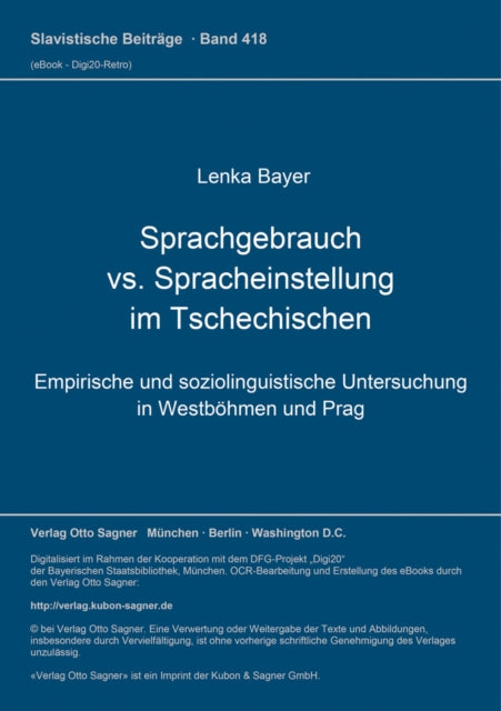 Book cover of: Sprachgebrauch vs. Spracheinstellung im Tschechischen