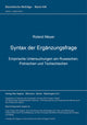 Book cover of: Syntax der Ergaenzungsfrage