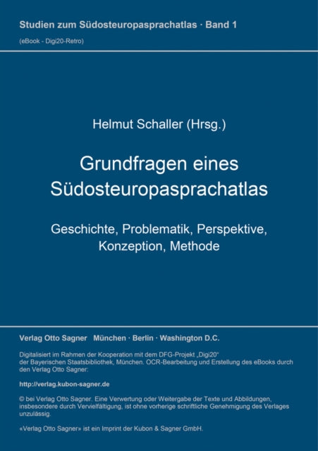Book cover of: Grundfragen eines Suedosteuropasprachatlas