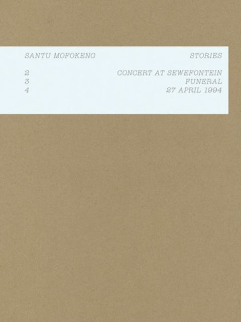 Book cover of: Santu Mofokeng: Stories. By: Santu Mofokeng